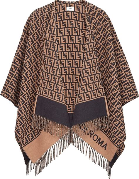 fendi poncho long fur cape.